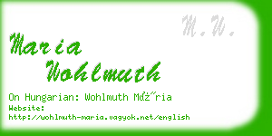 maria wohlmuth business card